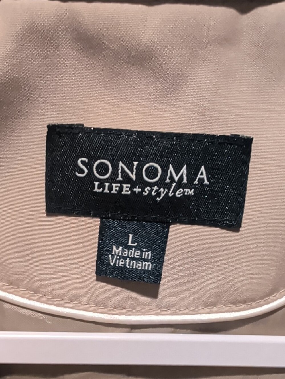 Sonoma Light Beige Double-Breasted Trench Jacket - Picture 3 of 7